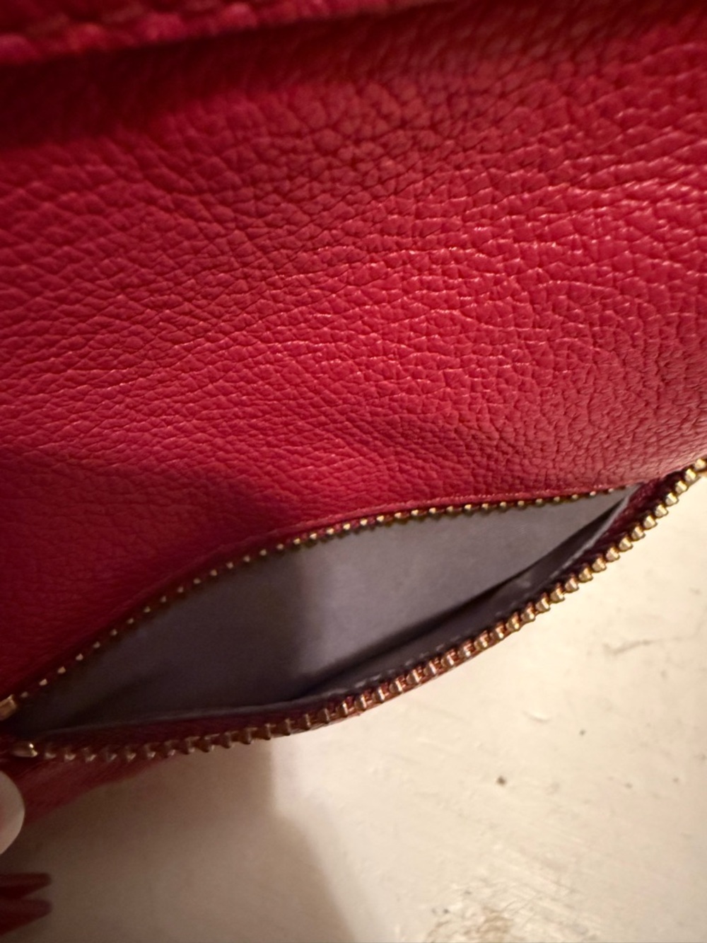 Fossil Elise Double Zip Fuchsia Pebbled Leather  Crossbody Shoulder Bag EUC - Picture 8 of 10